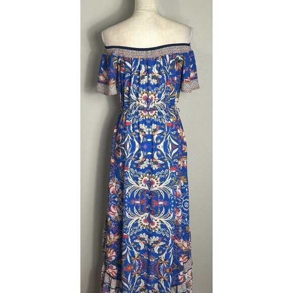 Kiki Larue Vibrant Short Sleeve Hi Lo Ruffle Dress Size Medium - Picture 3 of 11